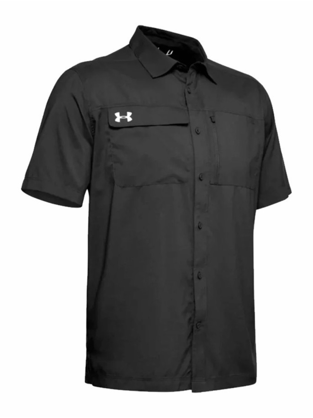 Under Armour Men’s Black Short-Sleeve Button-Front Casual Shirt
